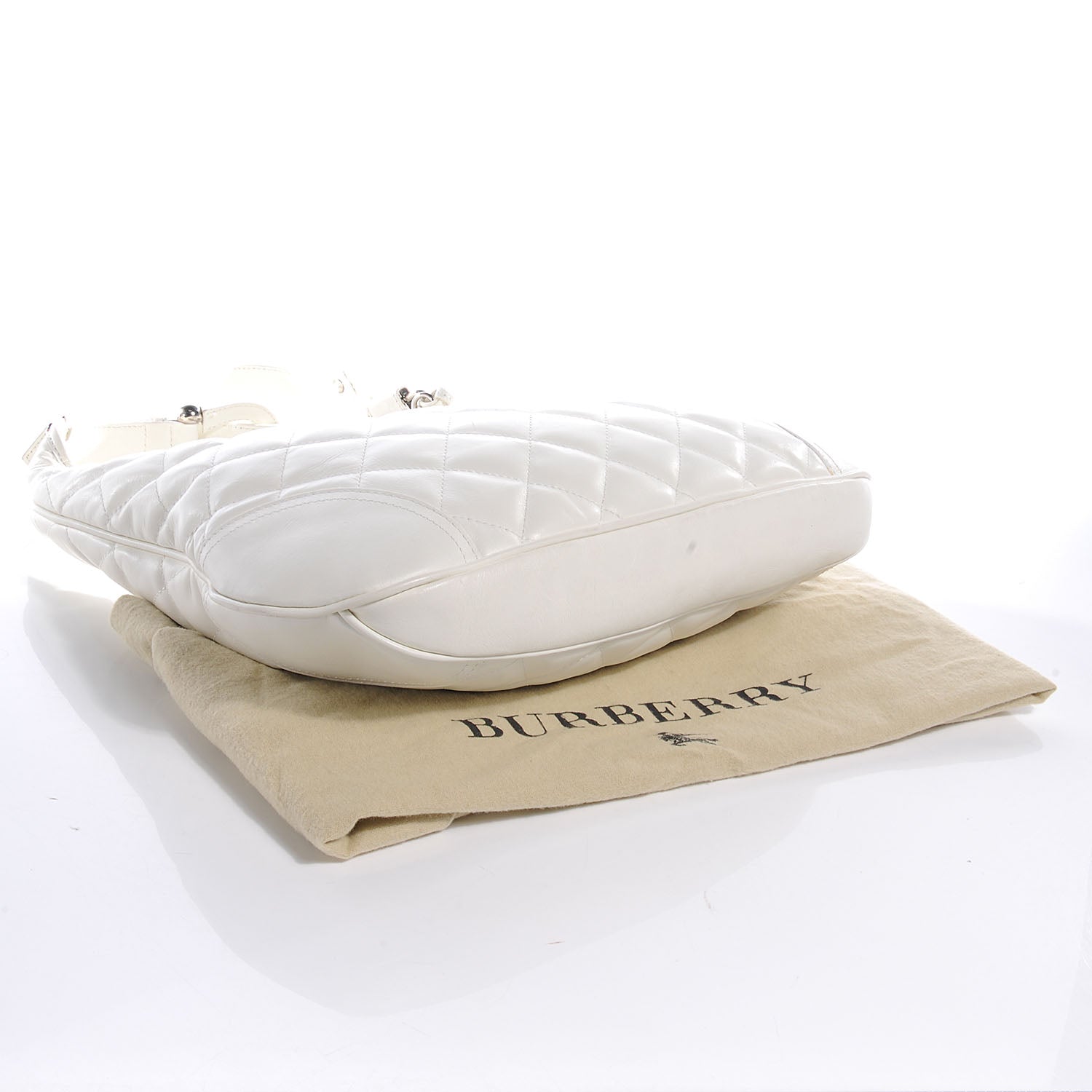 Burberry Leather Quilted Brook Hobo White 4 of 8