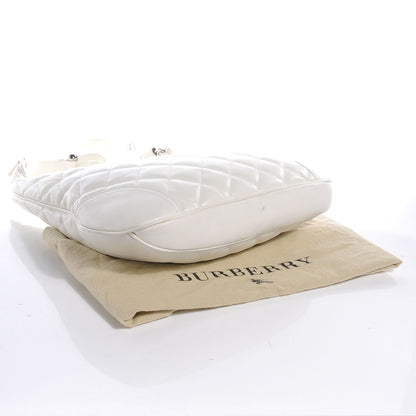 Burberry Leather Quilted Brook Hobo White 4 of 8