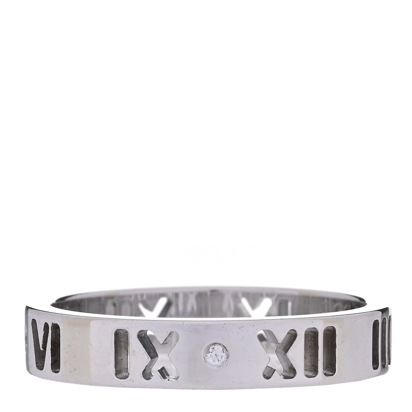 18K White Gold Diamond Atlas Pierced Ring 49 4.75