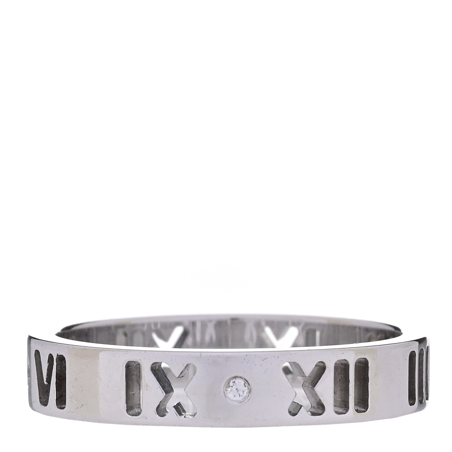 Tiffany 18K White Gold Diamond Atlas Pierced Ring 49 4.75 3 of 4