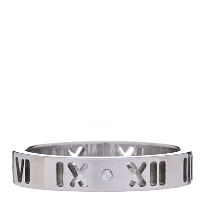 Tiffany 18K White Gold Diamond Atlas Pierced Ring 49 4.75 3 of 4