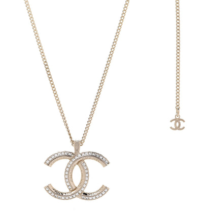Chanel Crystal CC Chain Necklace Gold 1 of 6