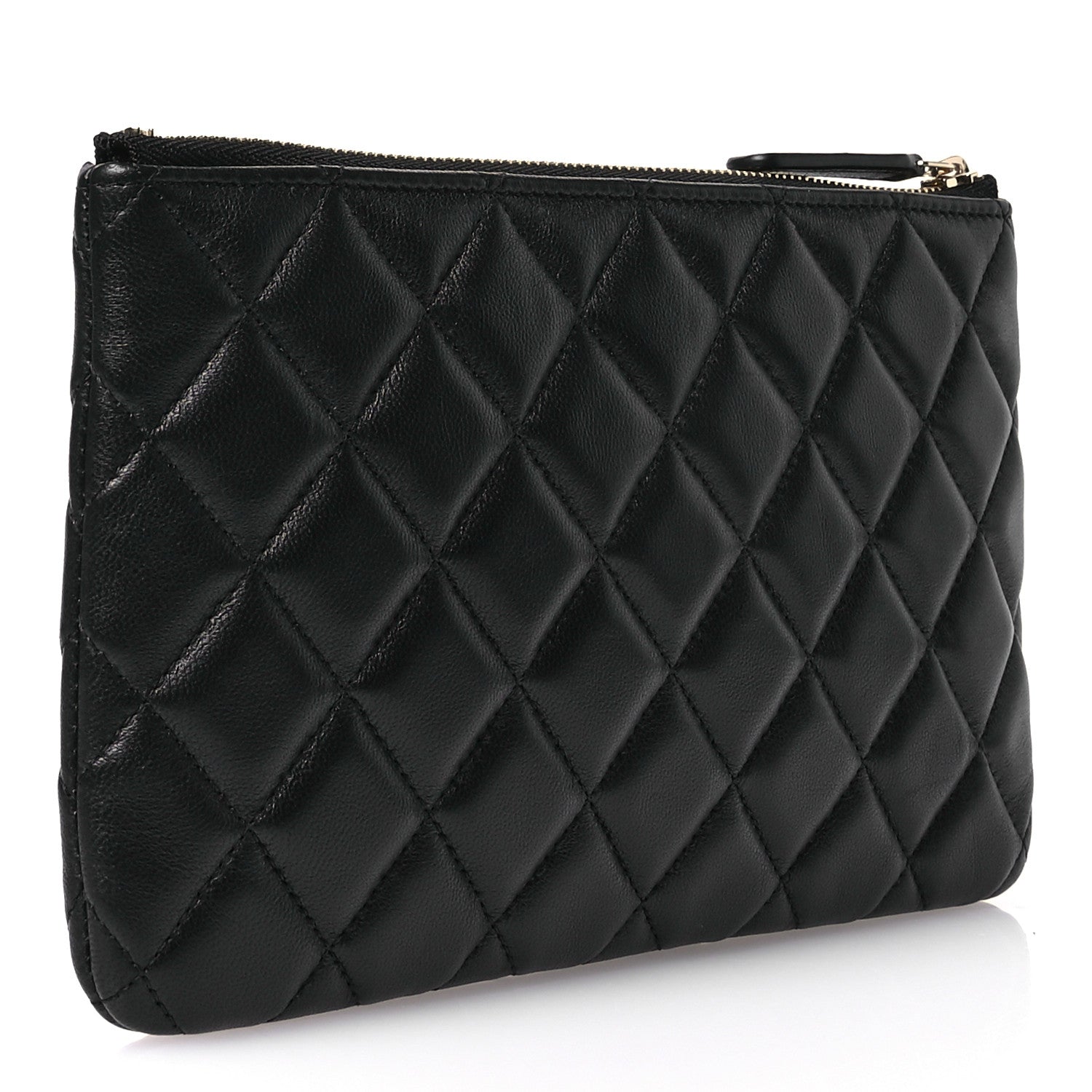 Chanel Lambskin Quilted Pearl CC Small Pouch Black 3 of 7