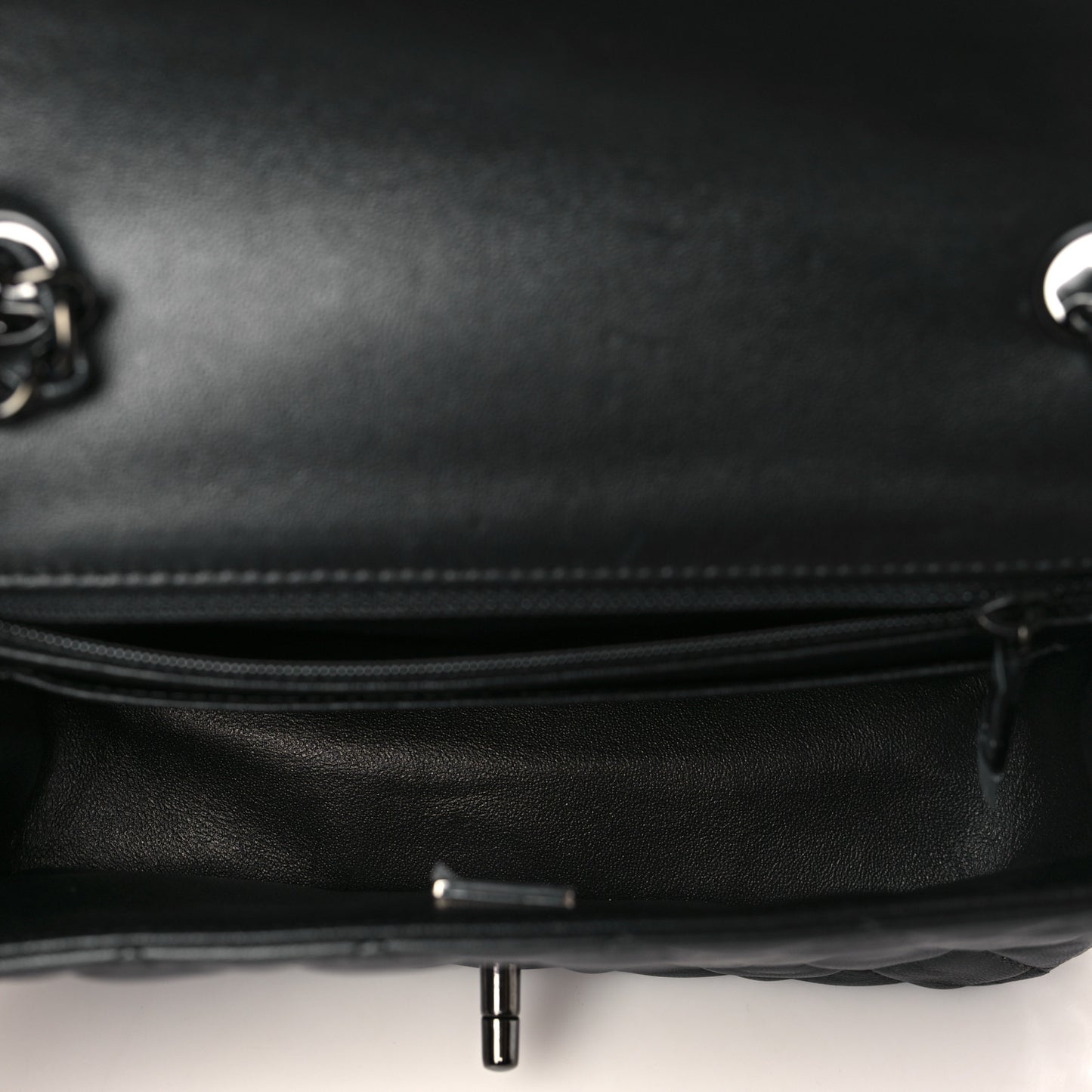 Lambskin Quilted Mini Rectangular Flap So Black