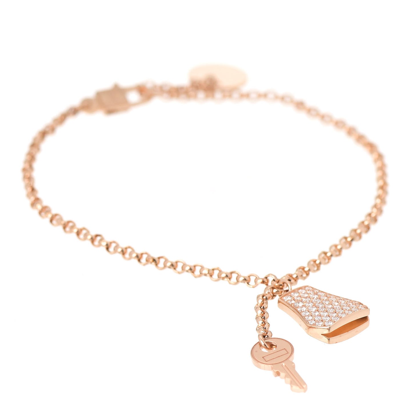 18K Rose Gold Diamond PM Kelly Clochette Bracelet SH