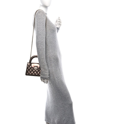 Chanel Metallic Aged Calfskin Quilted Nano Kelly Shopper Light Brown 2 of 10