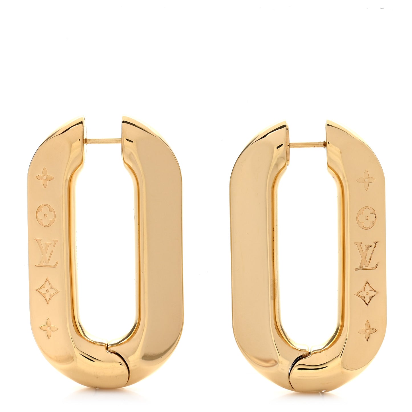 LV Edge Hoop Earrings MM Gold
