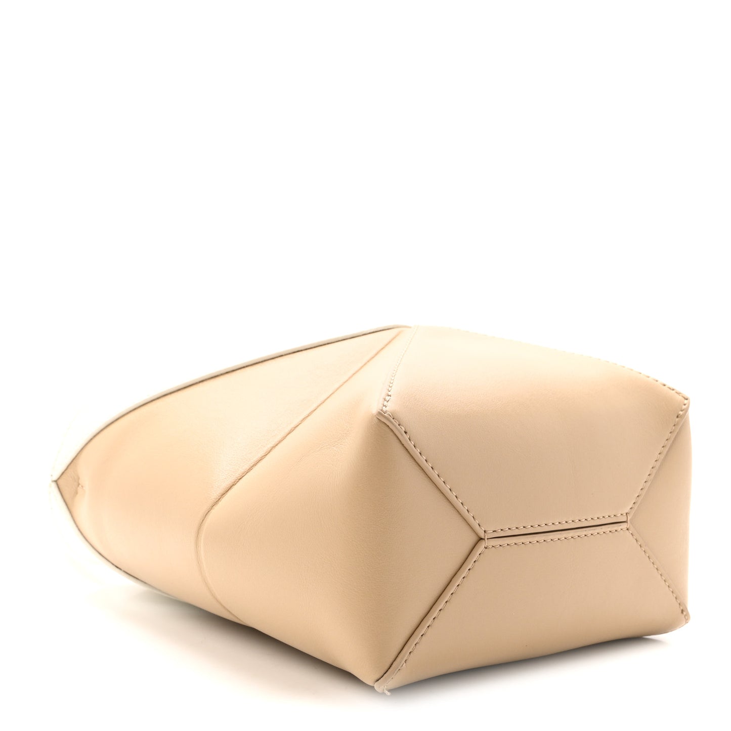 Shiny Calfskin Mini Puzzle Fold Tote Soft White Paper Craft