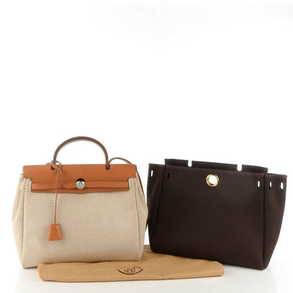 Hermes Toile Vache Calfskin Herbag 30 PM Ebene Natural 6 of 13