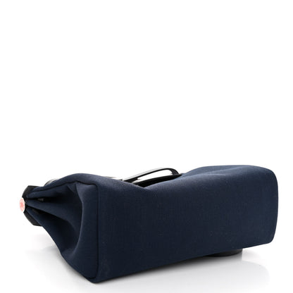 Hermes Military Toile Vache Hunter Laque Horseshoe Herbag Zip PM 31 Deep Blue Indigo 5 of 11