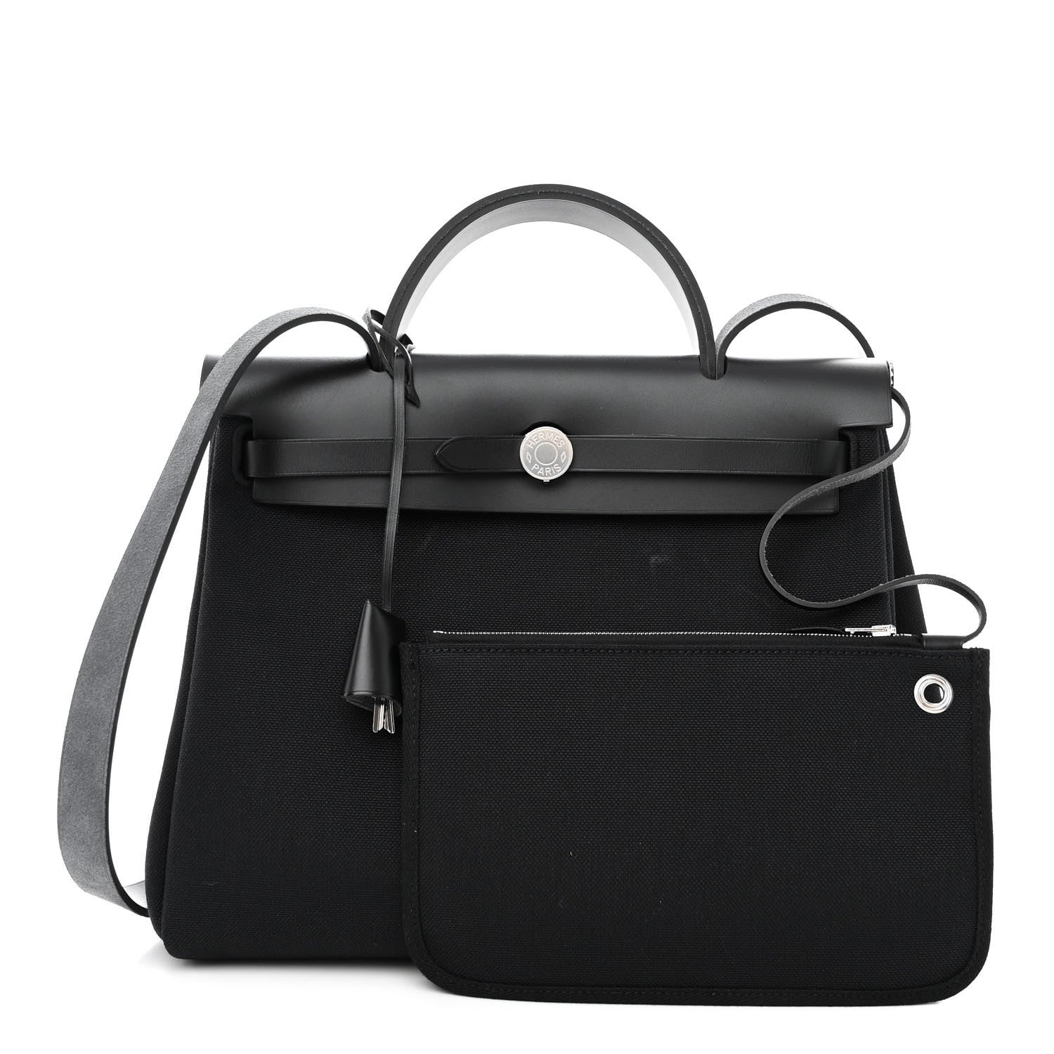 Hermes Military Toile Vache Hunter Herbag Zip PM 31 Black 1 of 10