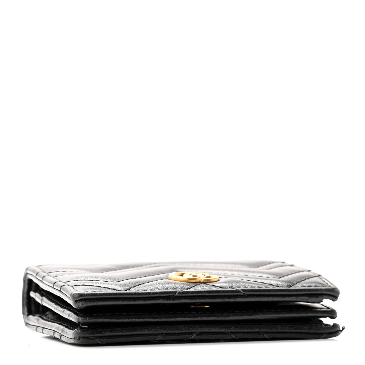 Calfskin Matelasse GG Marmont Card Case Wallet Black