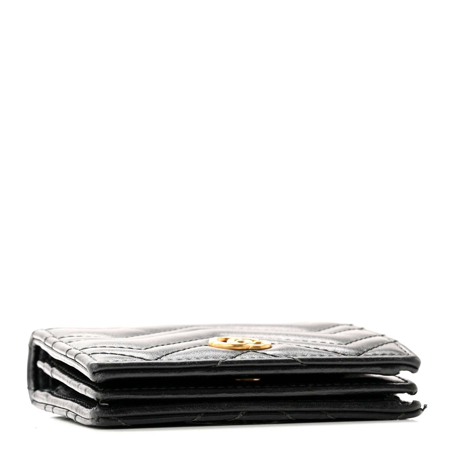 Gucci Calfskin Matelasse GG Marmont Card Case Wallet Black 4 of 10
