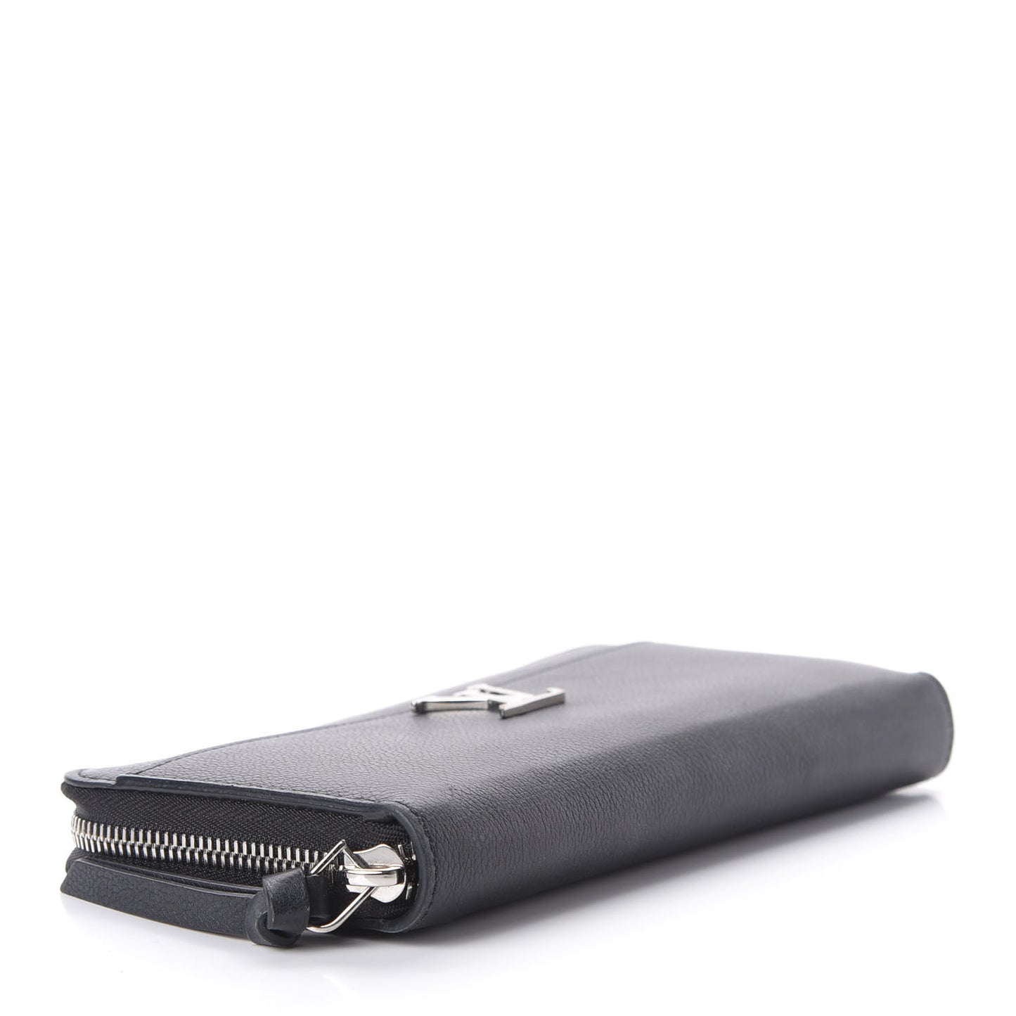 Calfskin Zippy Lockme Wallet Black