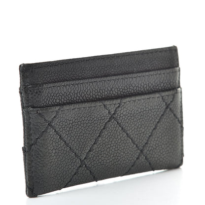 Chanel Caviar Quilted Stitched Card Holder Black 3 of 10