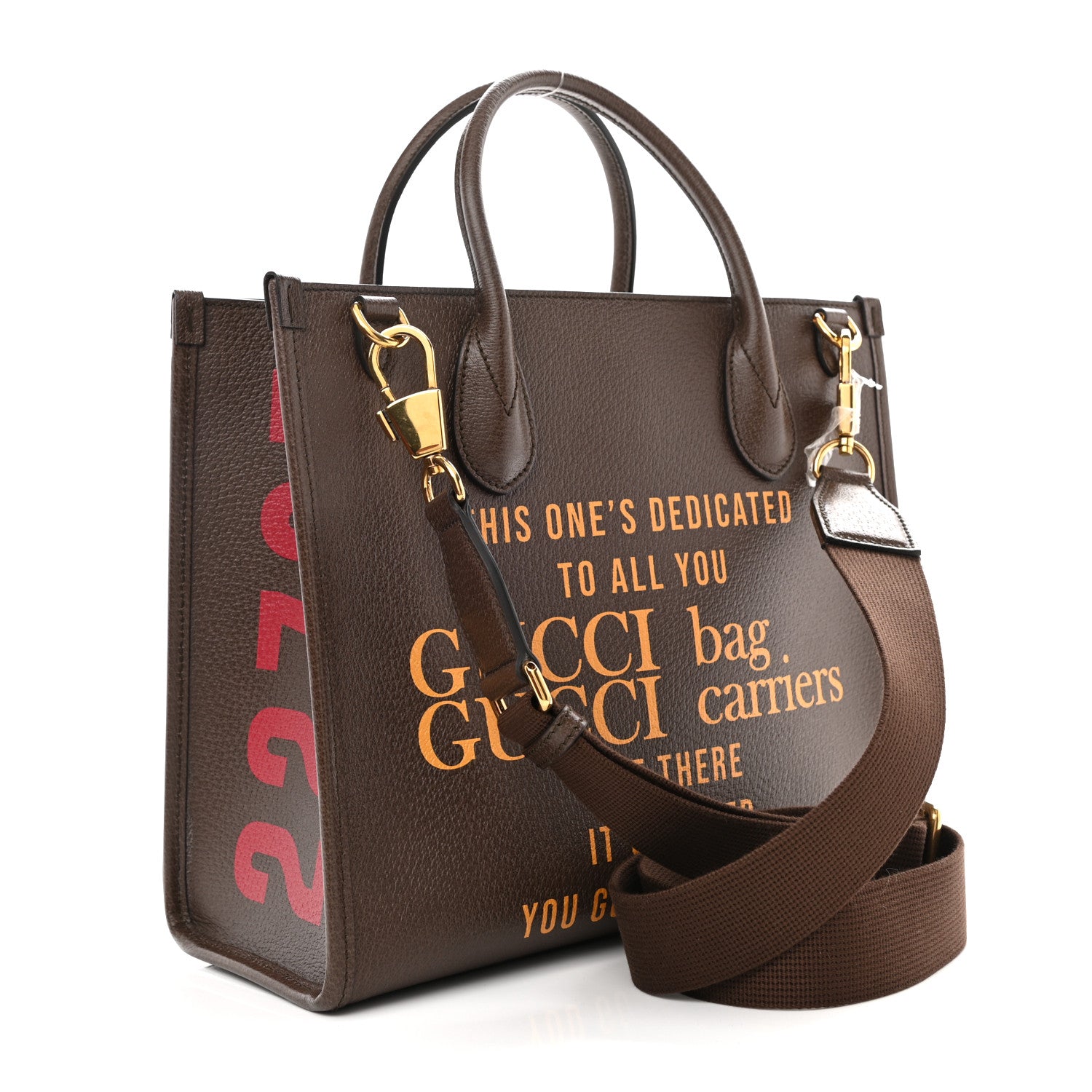 Gucci Textured Dollar Calfskin Gucci 100 Small Tote Bag New Acero Multicolor 3 of 7