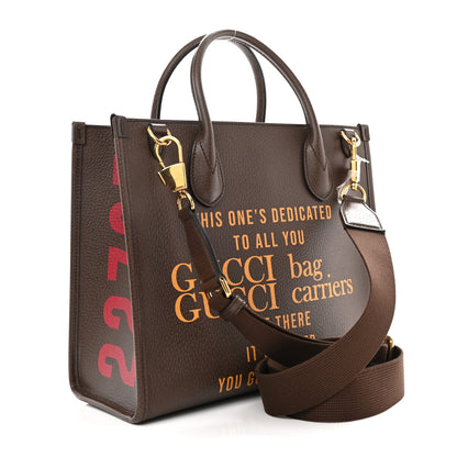 Gucci Textured Dollar Calfskin Gucci 100 Small Tote Bag New Acero Multicolor 3 of 7