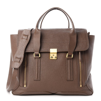 3.1 Phillip Lim Textured Calfskin Large Pashli Satchel Taupe 1 of 8