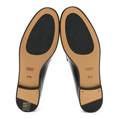 Gucci Calfskin Womens Jordaan Loafers 37.5 Black 5 of 11