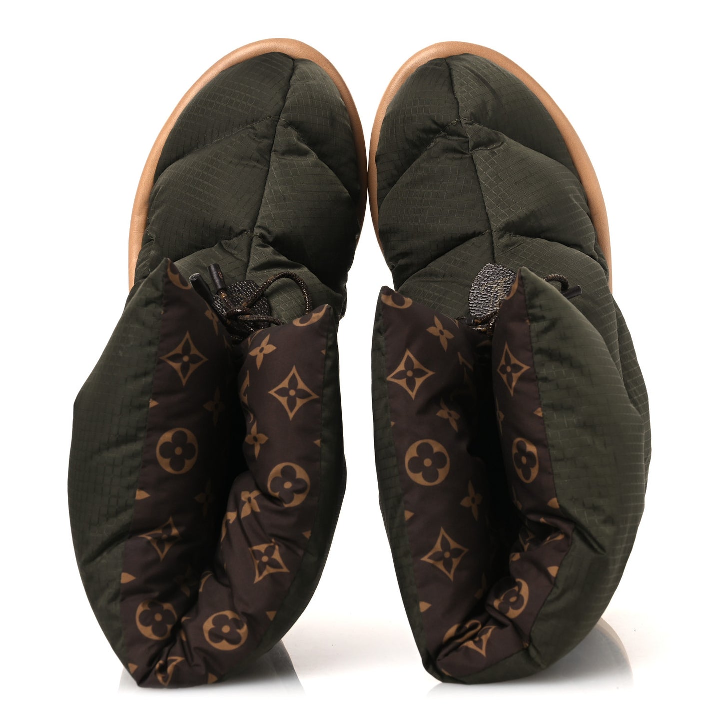 Nylon Monogram Pillow Comfort Ankle Boot 40 Khaki