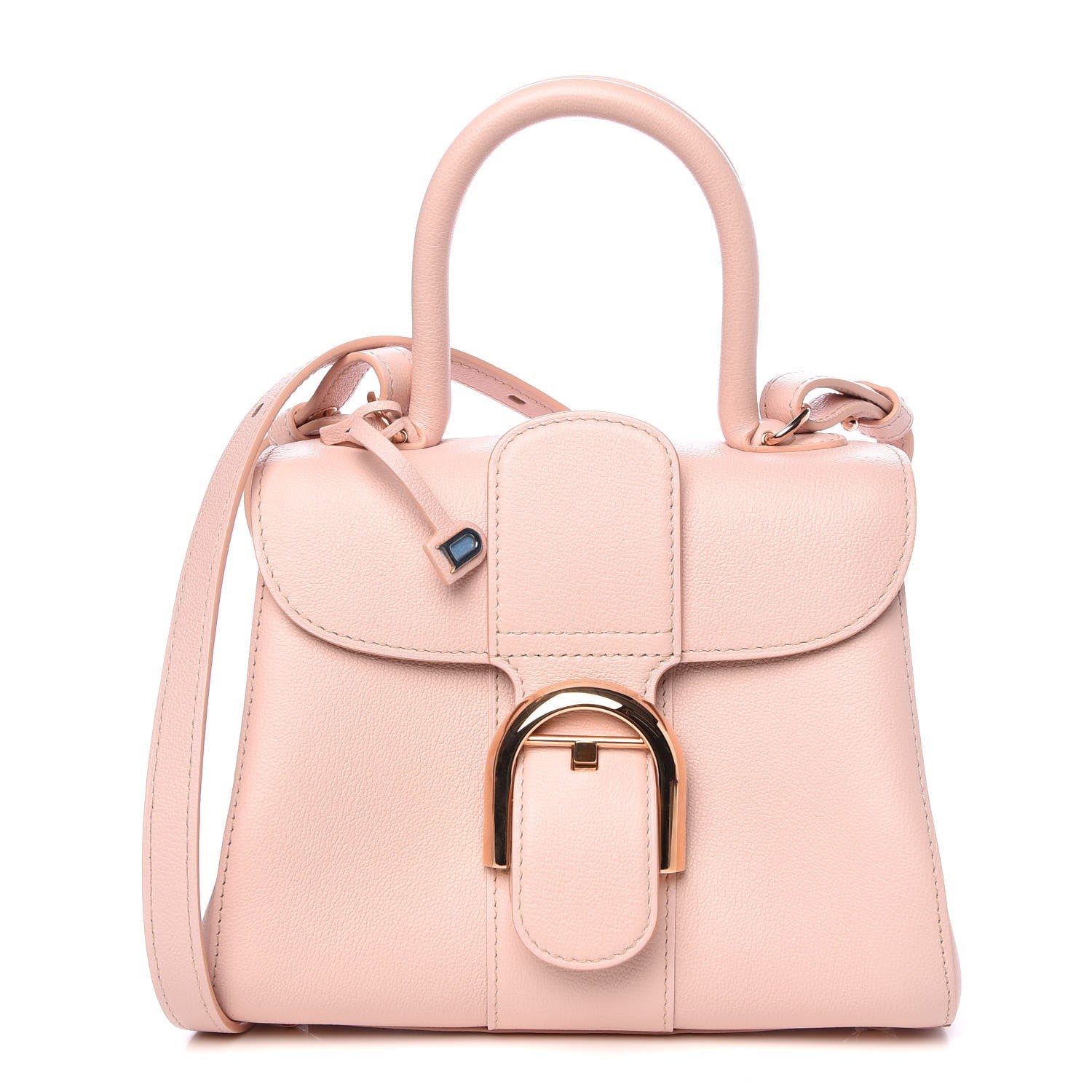 Delvaux Grained Calfskin Mini Brillant Satchel Light Pink 315478