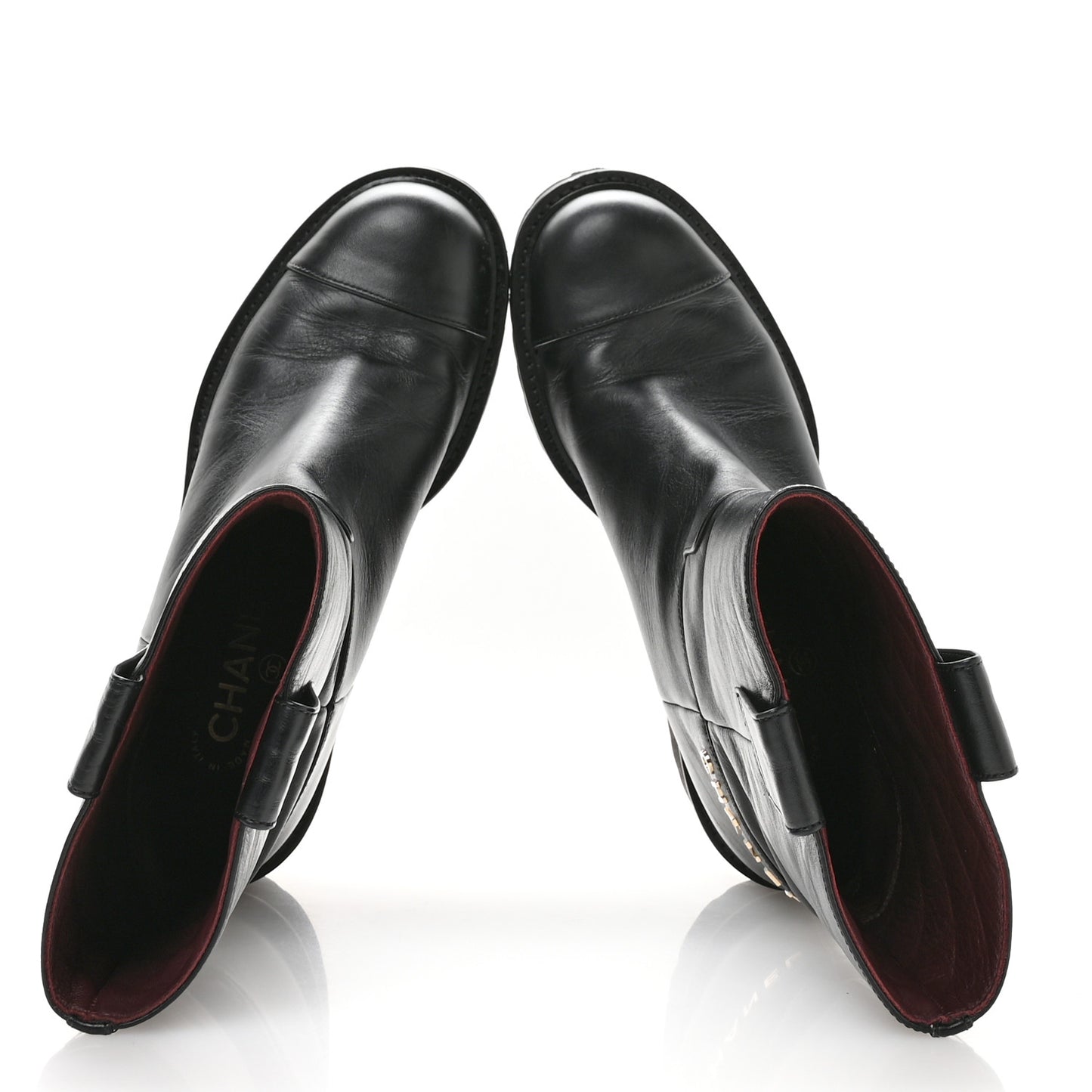 Calfskin CC Ankle Boots 37 Black