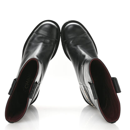 Chanel Calfskin CC Ankle Boots 37 Black 2 of 8