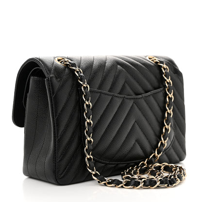 Chanel Caviar Chevron Quilted Small Double Flap Black 3 of 11