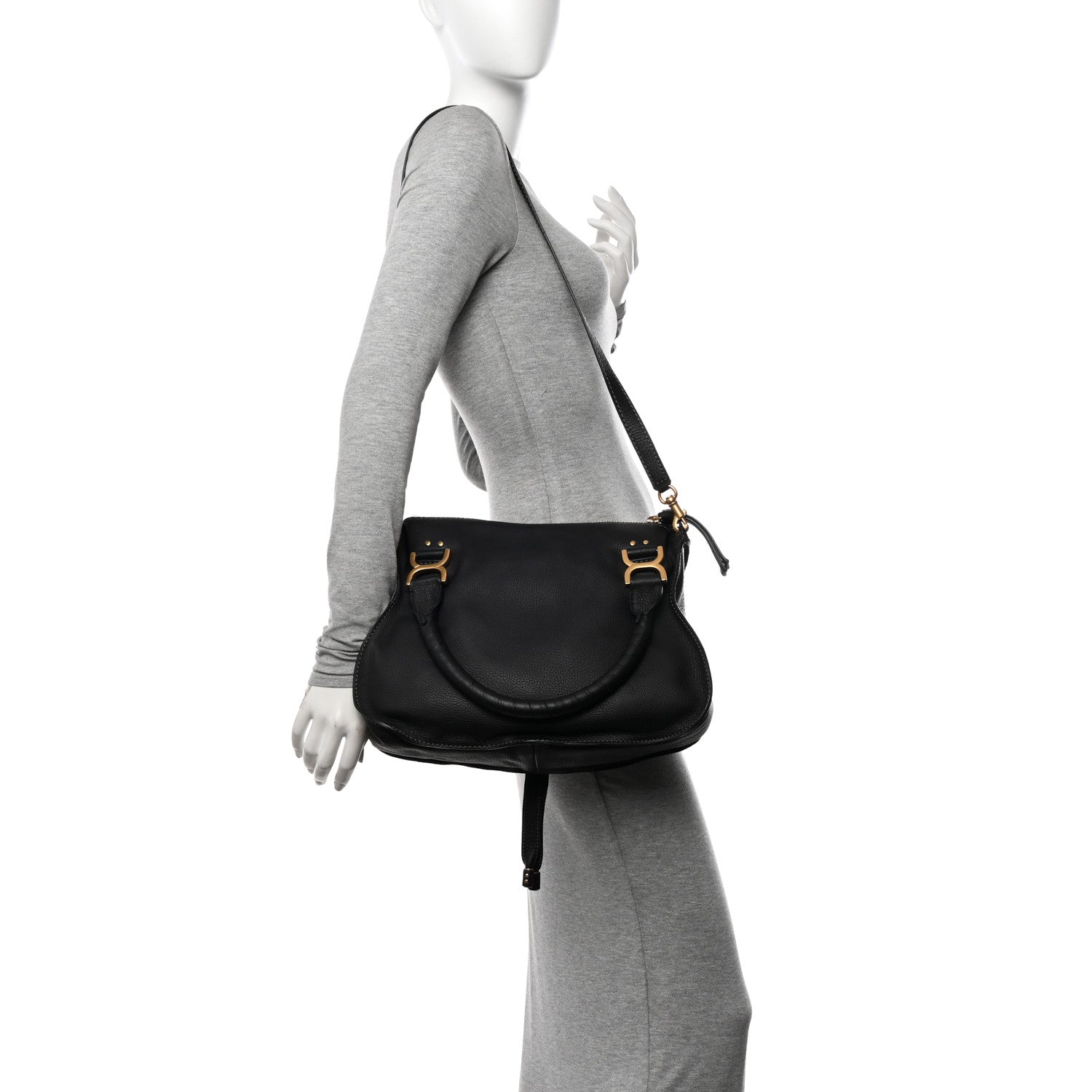 Chloe Calfskin Medium Marcie Satchel Black 2 of 10