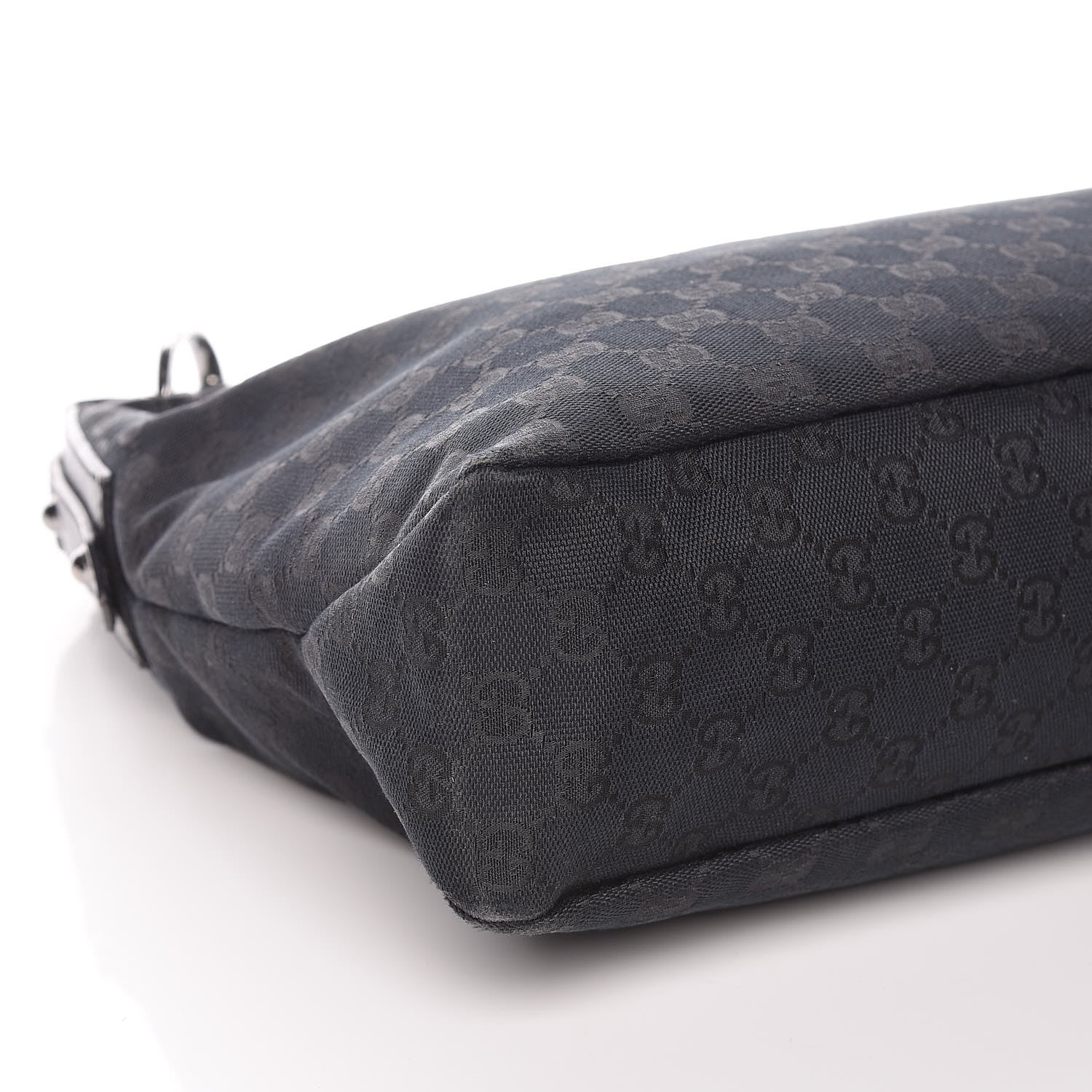 Gucci Monogram Medium Horsebit Chain Hobo Black 8 of 9