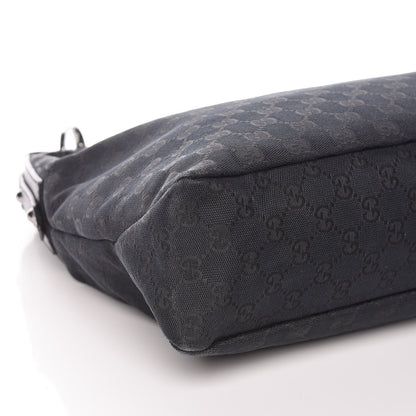 Gucci Monogram Medium Horsebit Chain Hobo Black 8 of 9