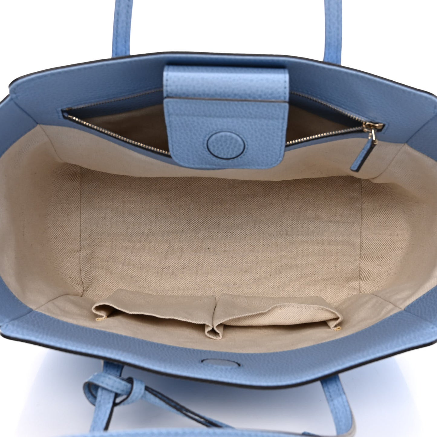Dollar Calfskin Small Swing Tote Mineral Blue