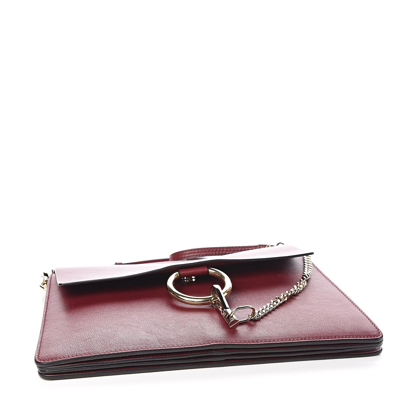Calfskin Medium Faye Shoulder Bag Sienna Red
