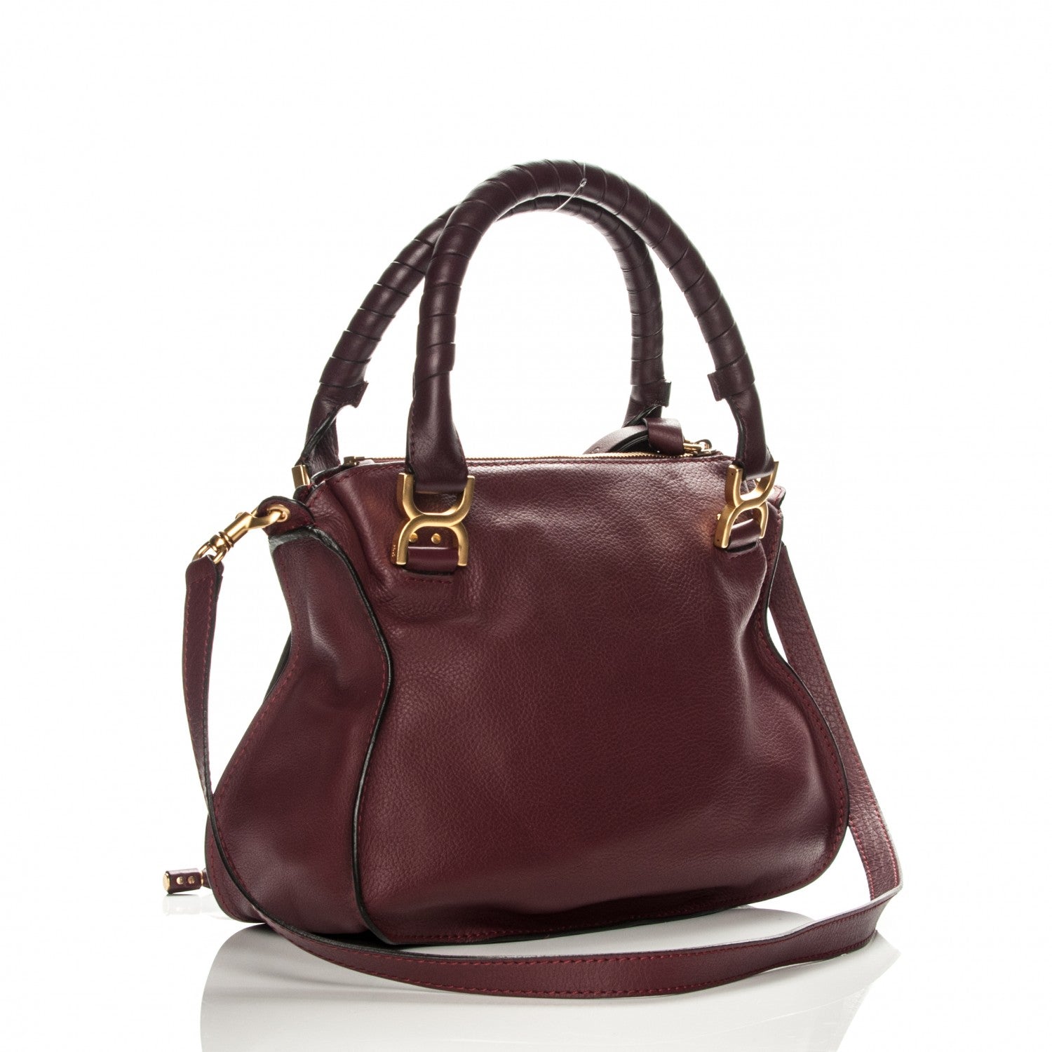 Chloe Calfskin Medium Marcie Satchel Wine Purple 3 of 9