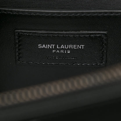 Saint Laurent Calfskin Mixed Matelasse Triquilt Large Monogram Satchel Black 7 of 10