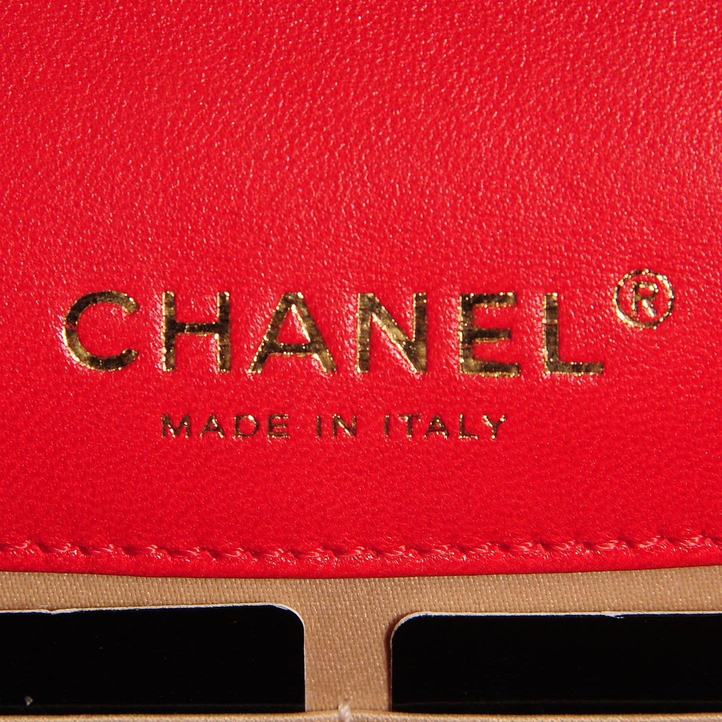 Lambskin Quilted Golden Class Wallet on Chain WOC Red