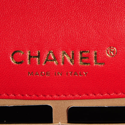 Chanel Lambskin Quilted Golden Class Wallet on Chain WOC Red 7 of 9
