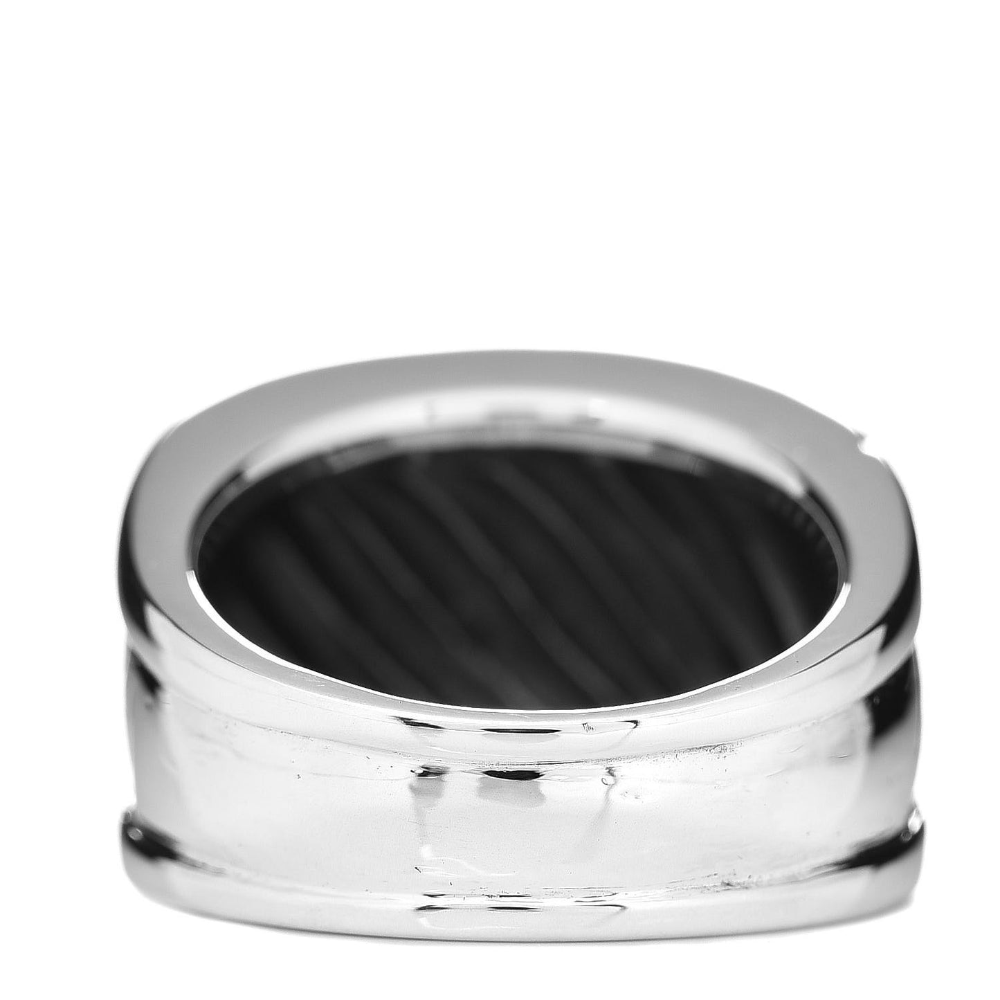 Sterling Silver Diamond Cable Cigar Band Ring 54 6.75