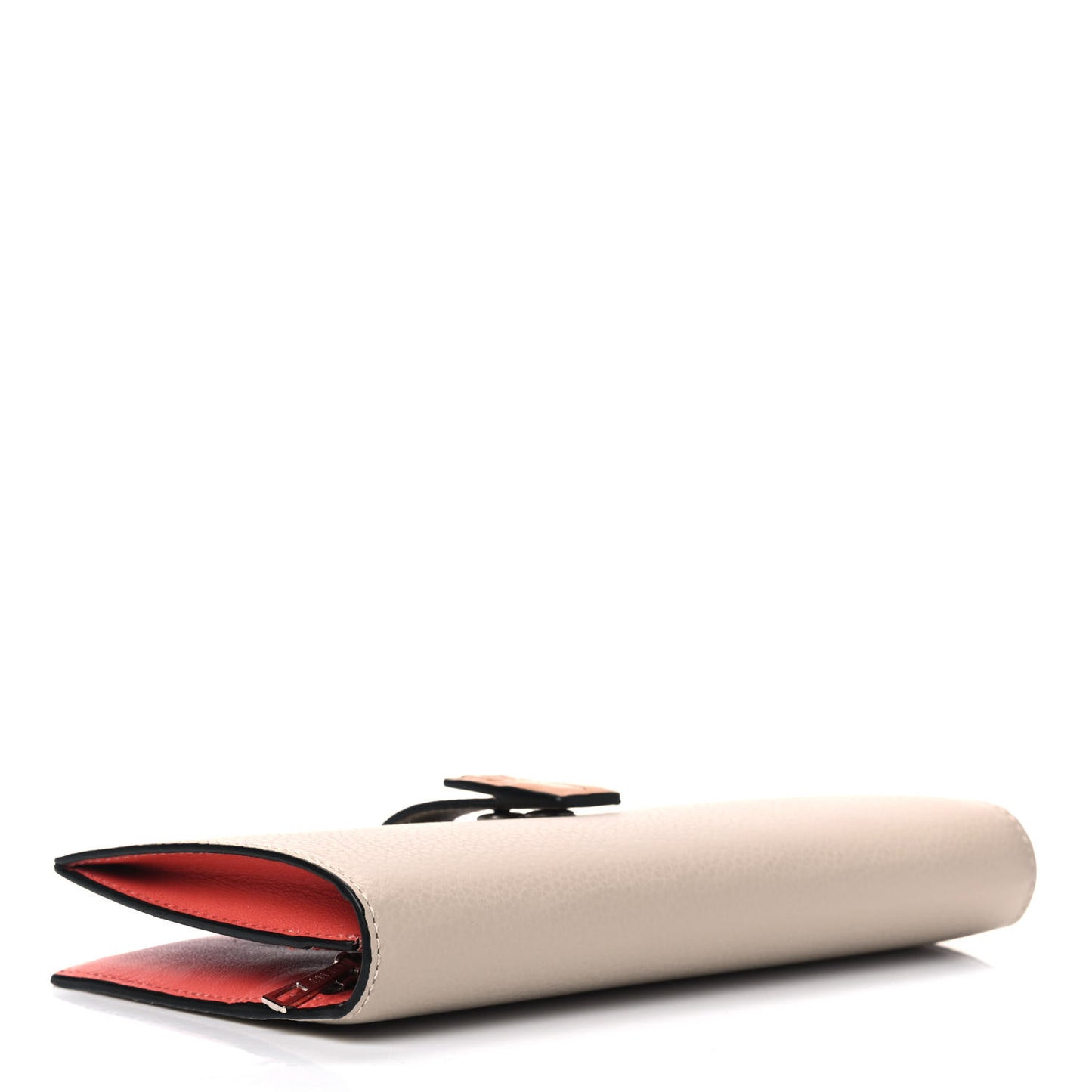 Grained Calfskin Large Vertical Wallet Light Oat