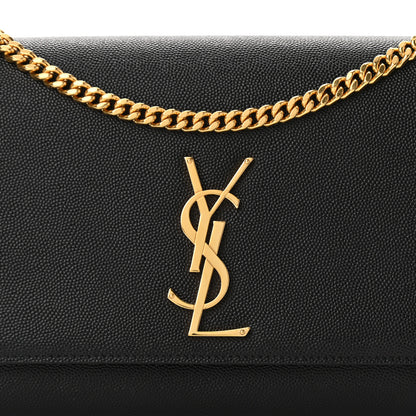 Saint Laurent Grain De Poudre Medium Classic Monogram Kate Satchel Black 7 of 9