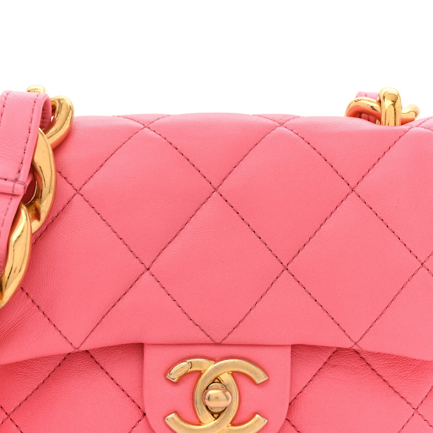 Chanel Lambskin Quilted Mini Funky Town Flap Pink 8 of 11