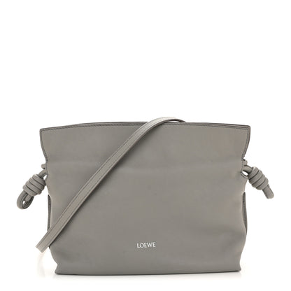 Loewe Calfskin Mini Flamenco Knot Clutch Pearl Grey 1 of 12