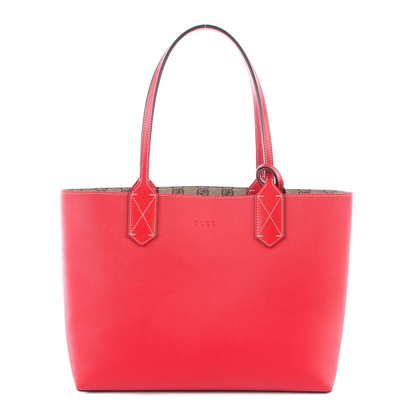 GG Supreme Monogram Small Reversible Tote Beige Red