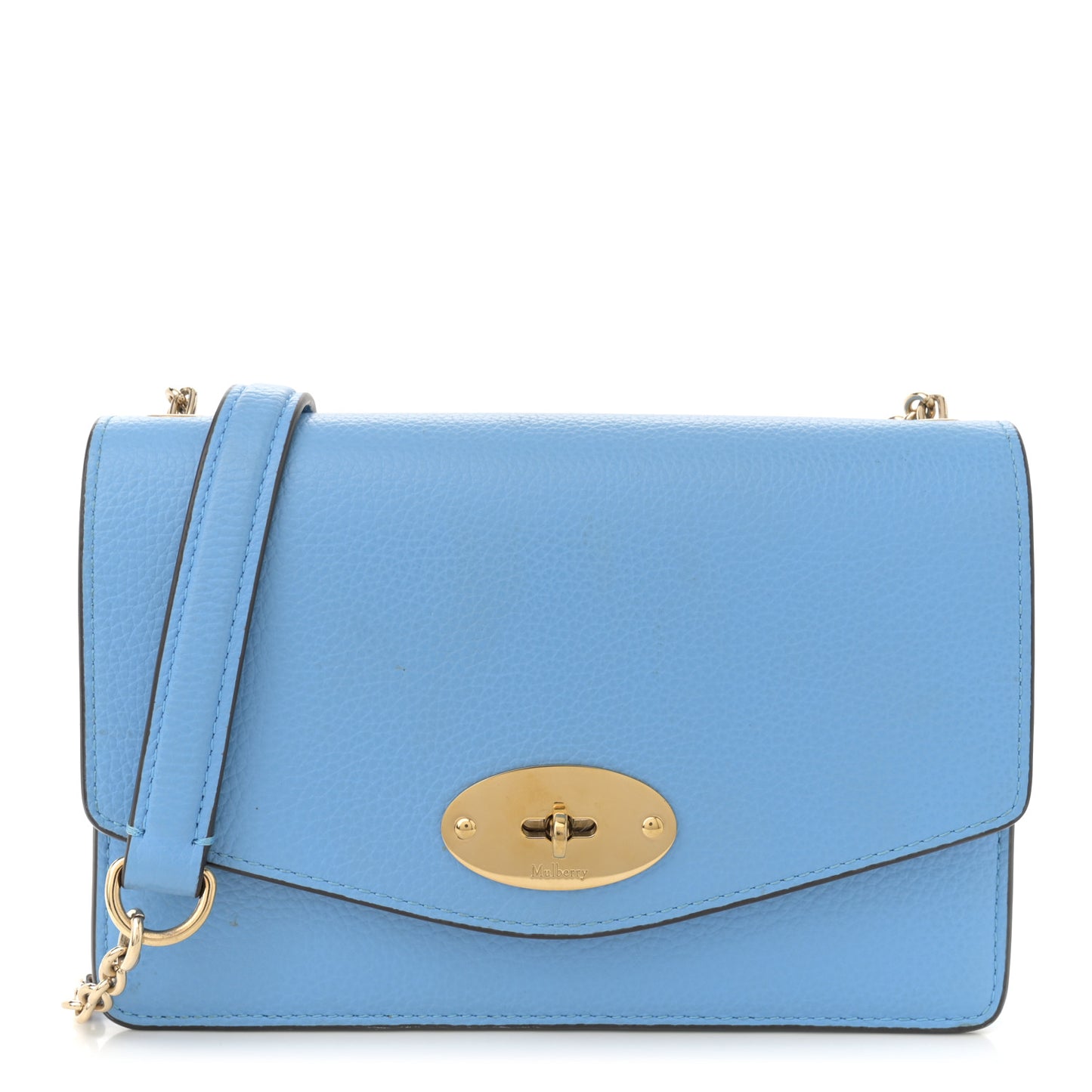 Small Classic Grain Calfskin Small Darley Cornflower Blue