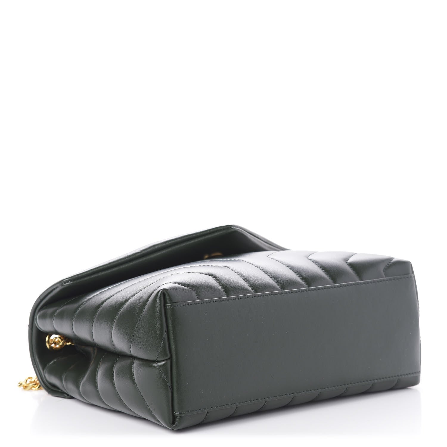 Saint Laurent Calfskin Y Quilted Monogram Small Loulou Chain Satchel Dark Mint 5 of 10