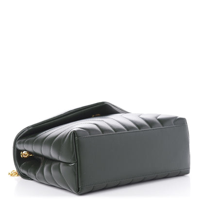 Saint Laurent Calfskin Y Quilted Monogram Small Loulou Chain Satchel Dark Mint 5 of 10