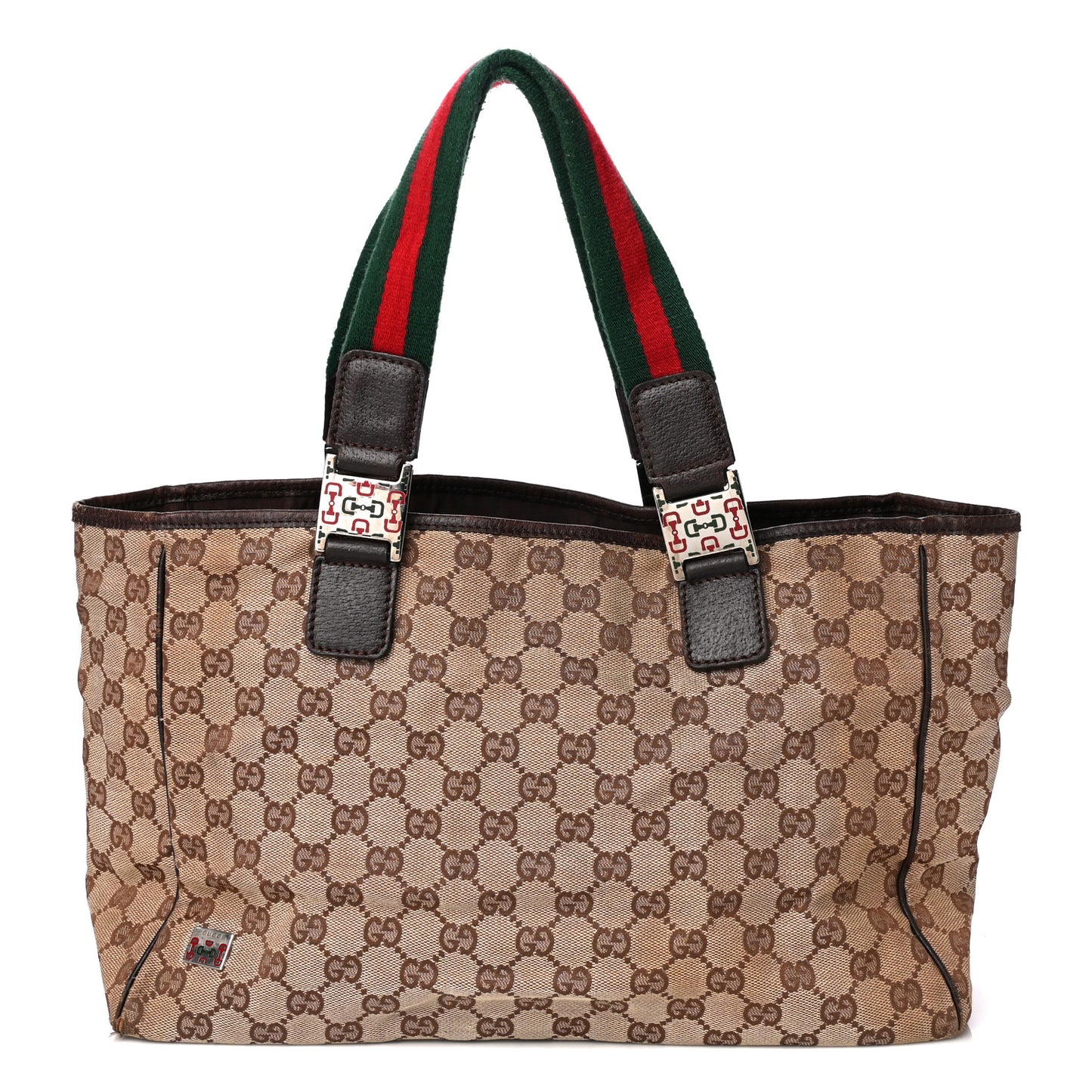 GG Monogram Web Pop Tote Dark Brown