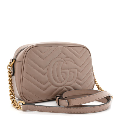 Gucci Calfskin Matelasse Small GG Marmont Chain Shoulder Bag Porcelain Rose 3 of 10