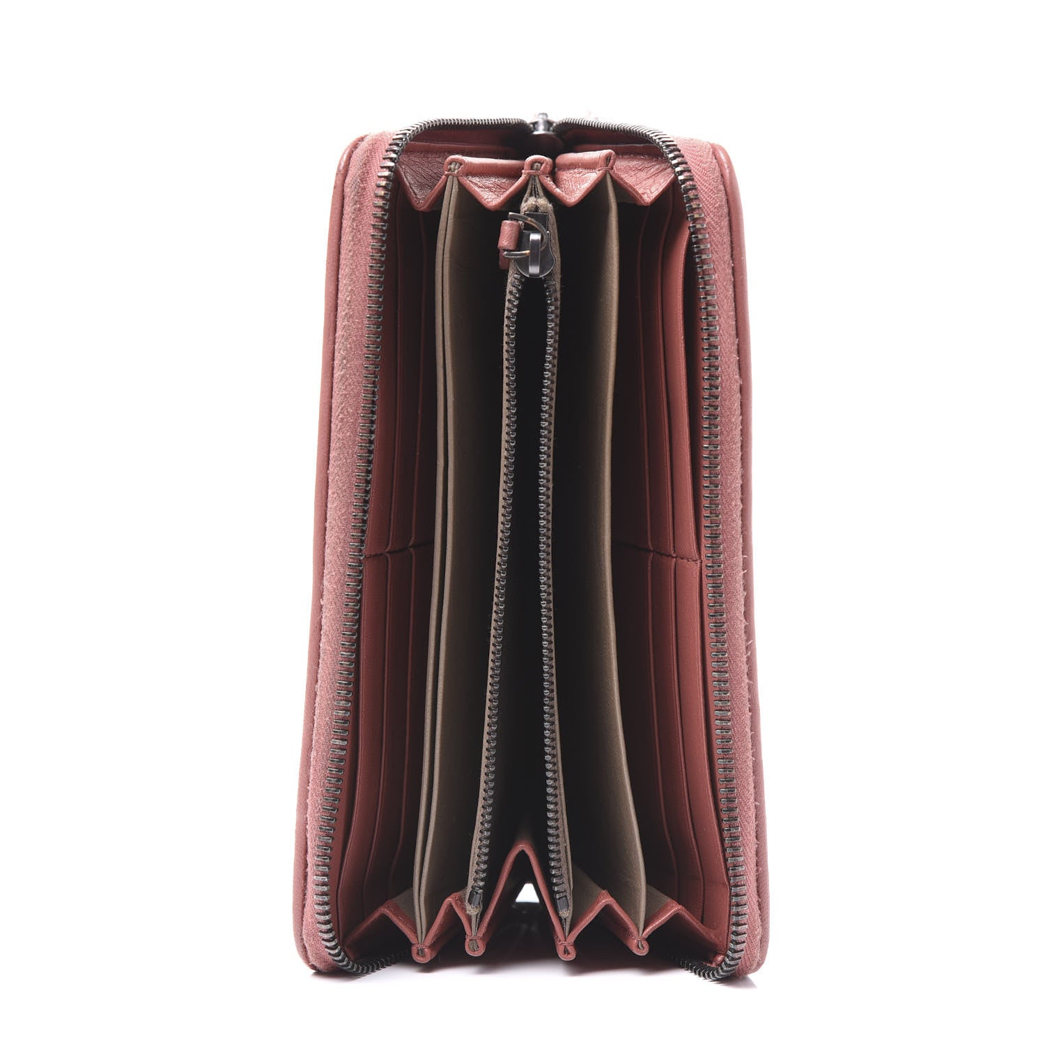 Bottega Veneta Nappa Intrecciato Zip Around Wallet Pink 4 of 10