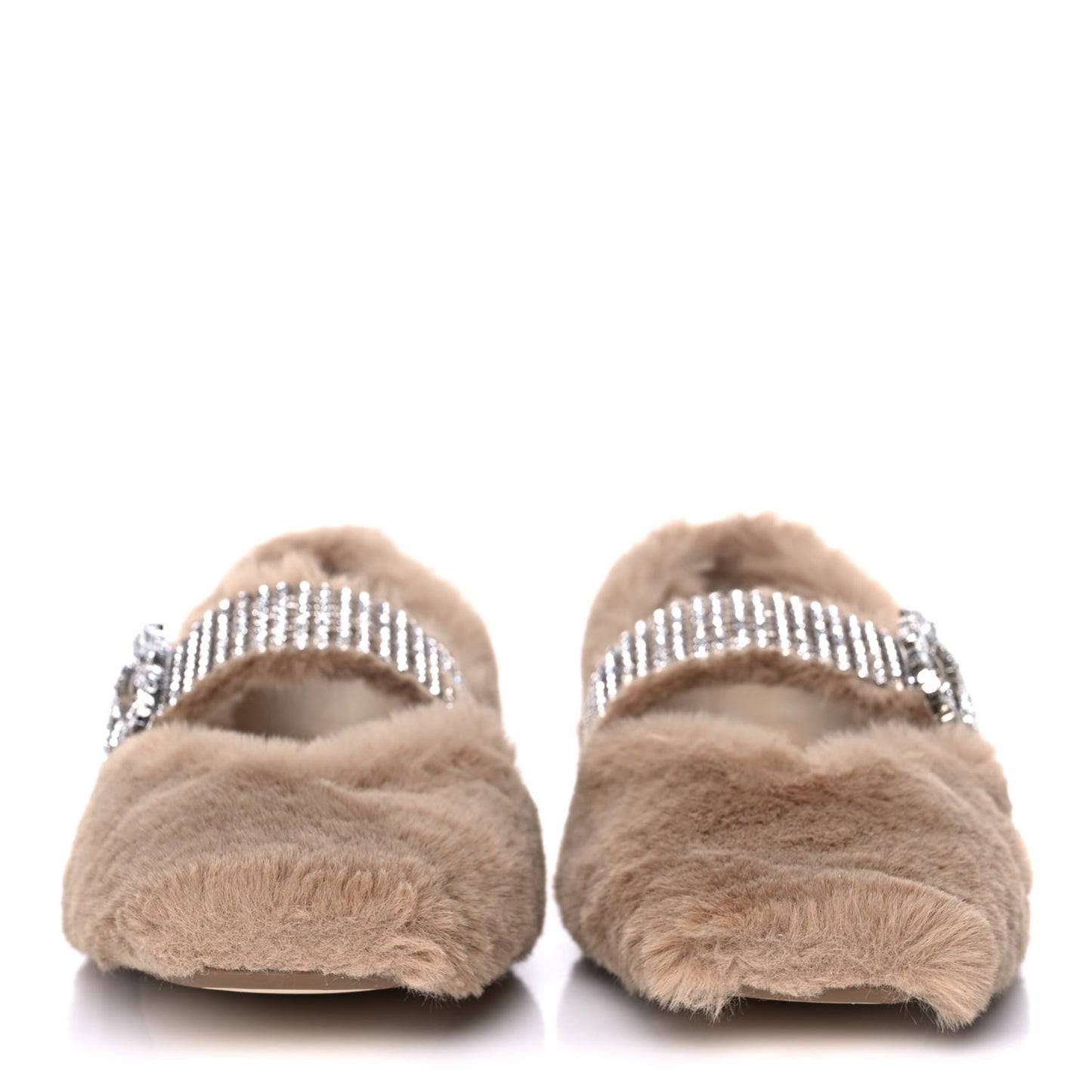 Faux Fur Crystal Krista Flats 41 Teddy